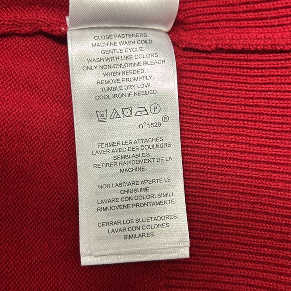 Lauren Ralph Lauren Cotton Buckle Boatneck Sweater Red M - Picture 8 of 8